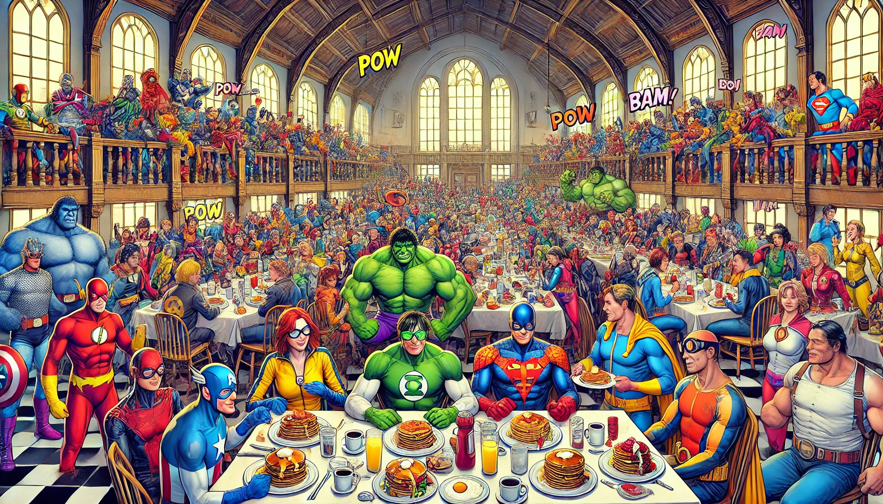 Superhero breakfast Blank Meme Template