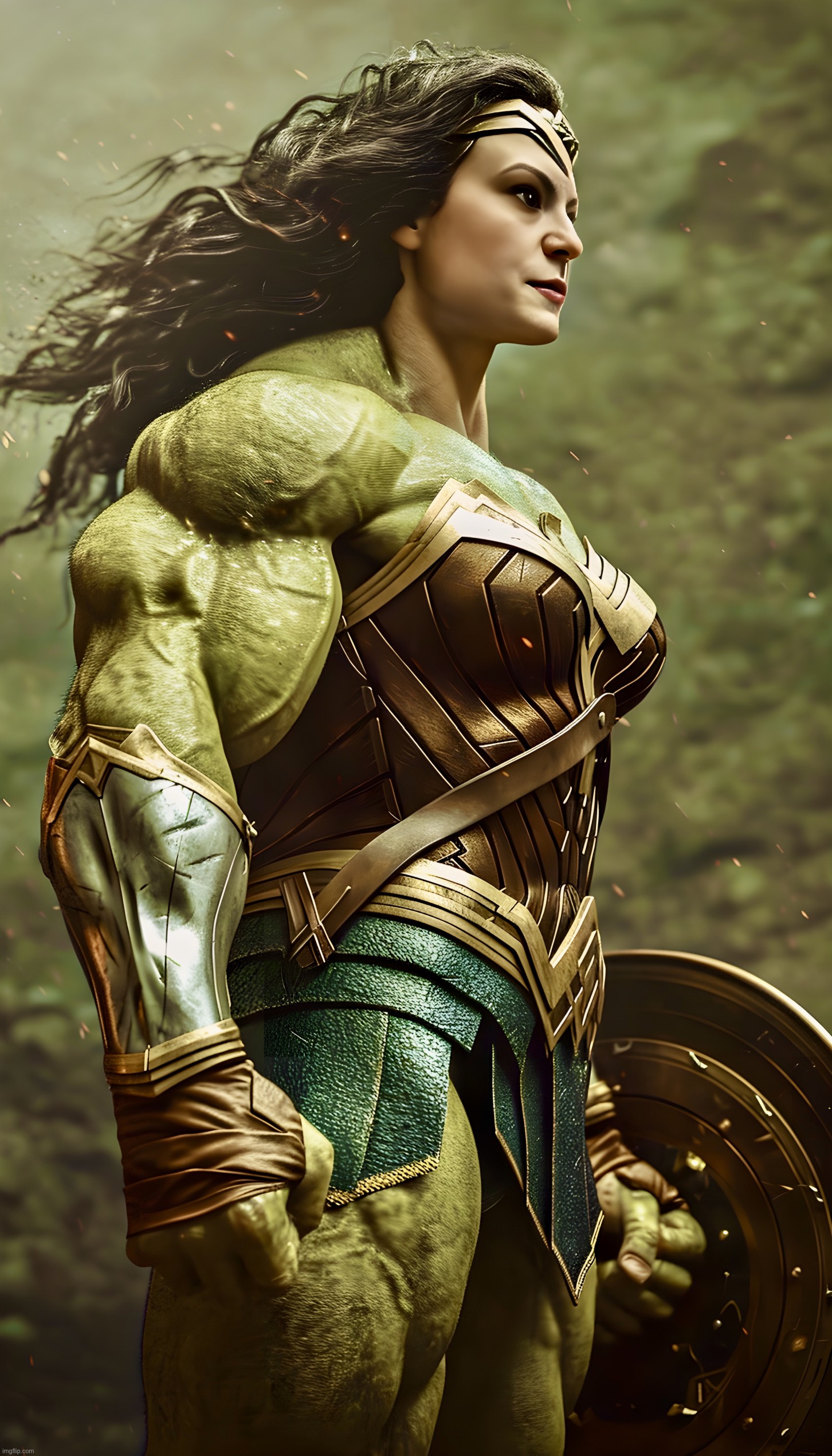 Wonder Hulk | image tagged in she hulk,wonder woman,memes,muscular,crossover,superhero | made w/ Imgflip meme maker