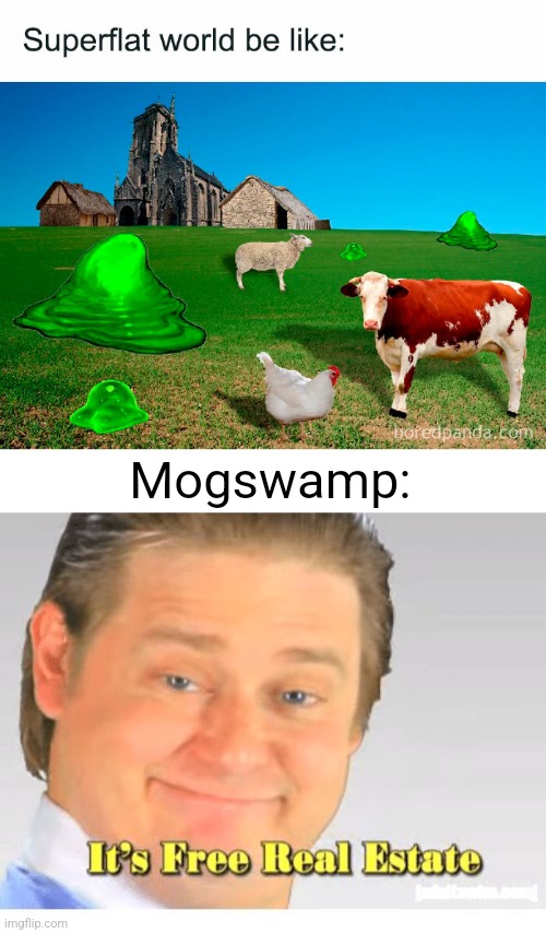 Mogswamp: | image tagged in it's free real estate | made w/ Imgflip meme maker