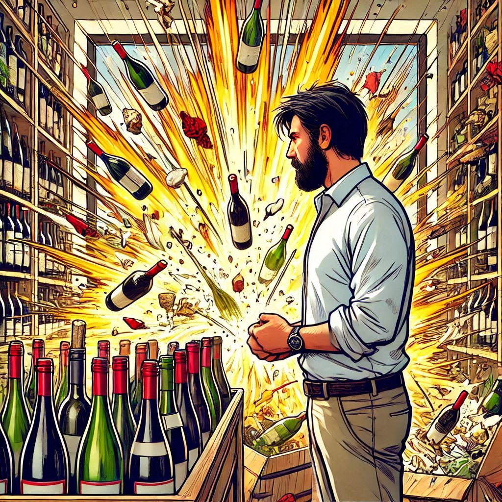 Wine store explosion ai Blank Meme Template