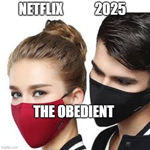 Mask Couple | NETFLIX            2025; THE OBEDIENT | image tagged in mask couple | made w/ Imgflip meme maker