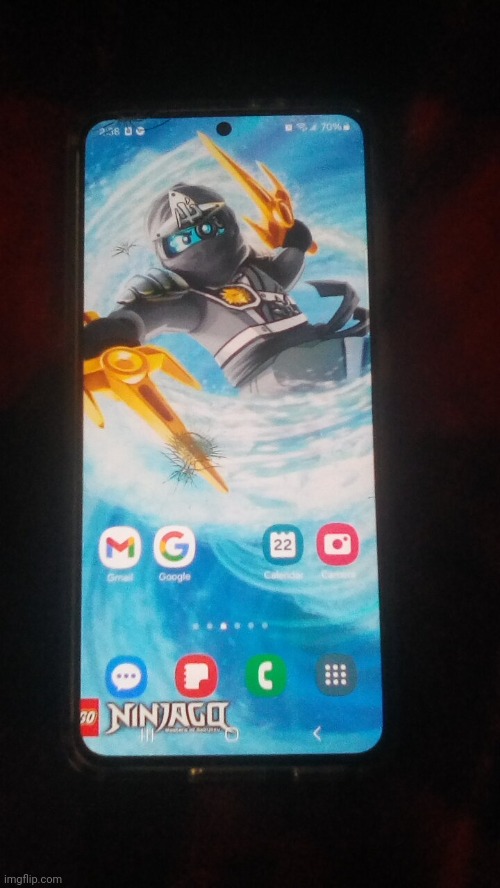 it looks like zane caused my phone to crack | image tagged in ninjago,wallpapers | made w/ Imgflip meme maker