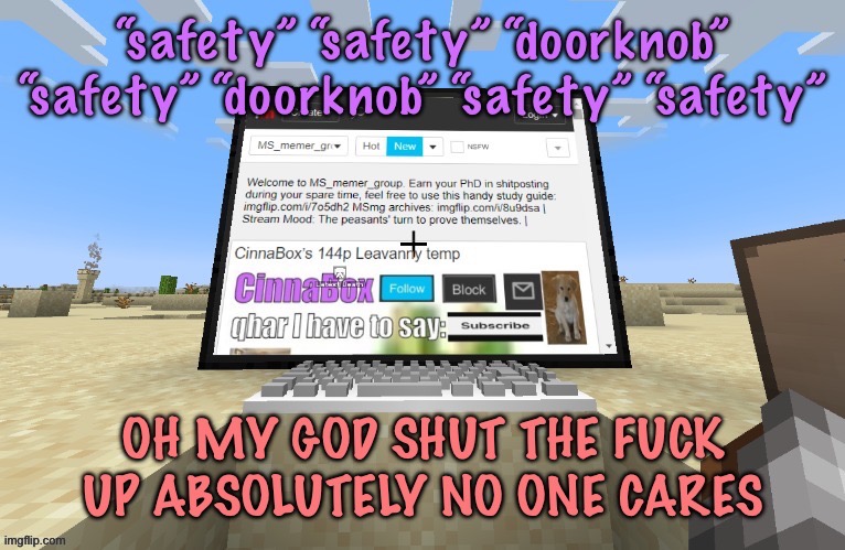 CinnaBox in minecraft | image tagged in cinnabox in minecraft,cinnabox announcement | made w/ Imgflip meme maker