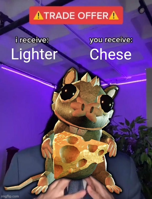 Louie | Lighter; Chese | image tagged in trade offer,doors,roblox doors | made w/ Imgflip meme maker