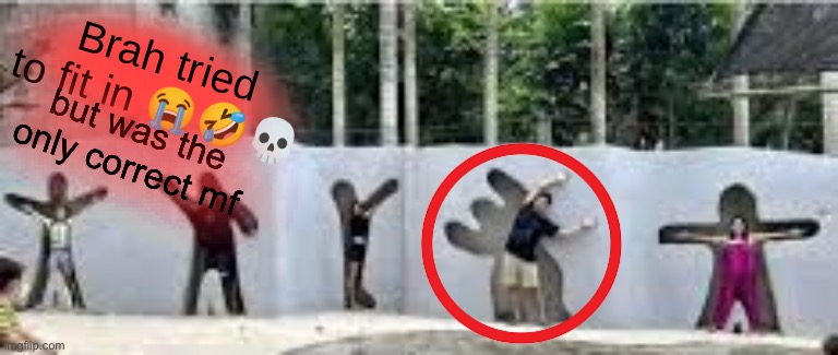 Brah tried to fit in | but was the only correct mf | image tagged in brah tried to fit in | made w/ Imgflip meme maker