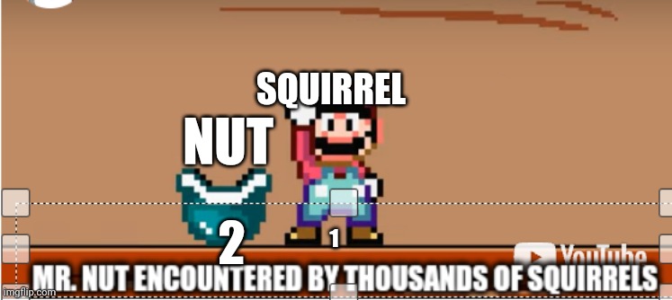 SQUIRRELS VS NUTS | SQUIRREL; NUT; 2; 1 | image tagged in smg4 | made w/ Imgflip meme maker