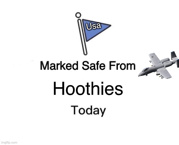 Marked Safe From | Usa; Hoothies | image tagged in memes,marked safe from,operator bravo | made w/ Imgflip meme maker