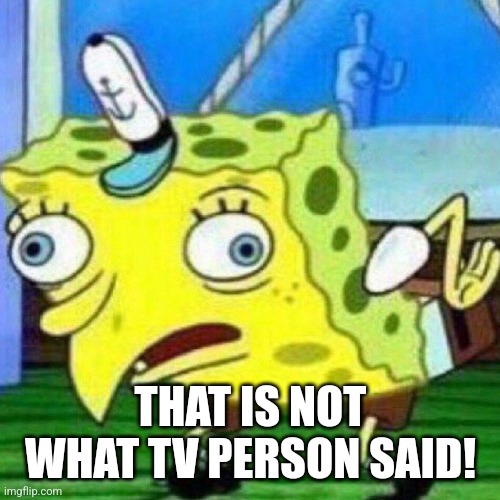 triggerpaul | THAT IS NOT WHAT TV PERSON SAID! | image tagged in triggerpaul | made w/ Imgflip meme maker