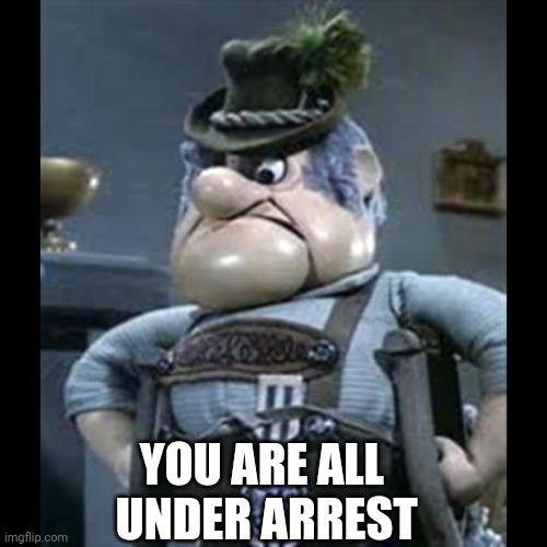 Burgermeister | YOU ARE ALL 
UNDER ARREST | image tagged in burgermeister | made w/ Imgflip meme maker