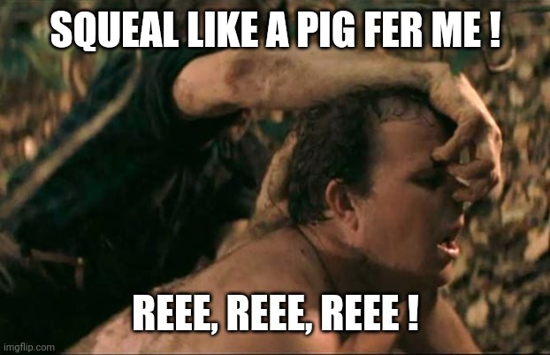 Deliverance | SQUEAL LIKE A PIG FER ME ! REEE, REEE, REEE ! | image tagged in deliverance | made w/ Imgflip meme maker