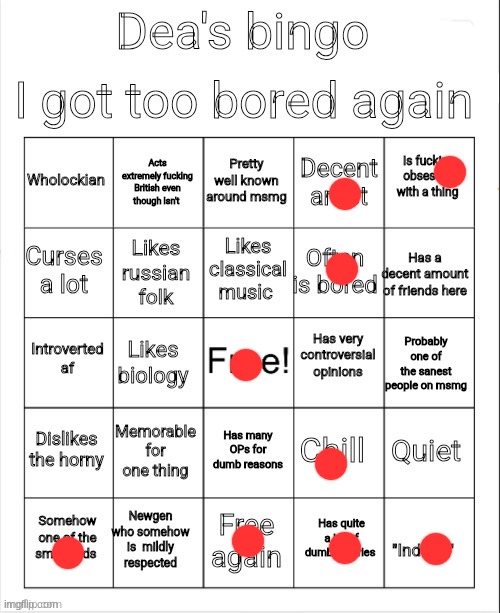 plud I am not her | image tagged in dea's bingo | made w/ Imgflip meme maker