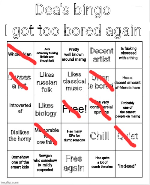 Dea's bingo | image tagged in dea's bingo | made w/ Imgflip meme maker