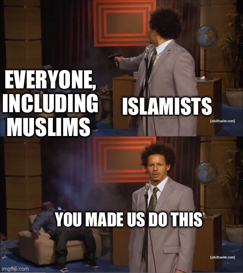 Islamists | EVERYONE, INCLUDING MUSLIMS; ISLAMISTS; YOU MADE US DO THIS | image tagged in memes,who killed hannibal,islam,anti-islamophobia,radical islam | made w/ Imgflip meme maker