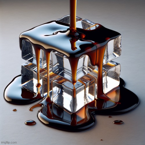 Decided to make one of my own | image tagged in ice cube covered in dark syrup | made w/ Imgflip meme maker