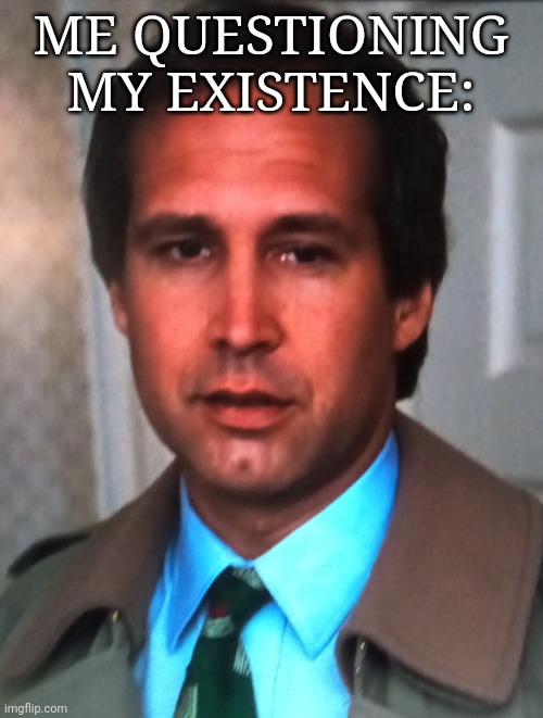 Questioning the Existence | ME QUESTIONING MY EXISTENCE: | image tagged in clark looking at ellen and russ,national lampoon,christmas vacation,national lampoons christmas vacation | made w/ Imgflip meme maker