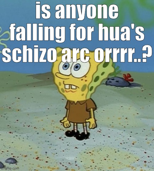 spob | is anyone falling for hua's schizo arc orrrr..? | image tagged in spob | made w/ Imgflip meme maker