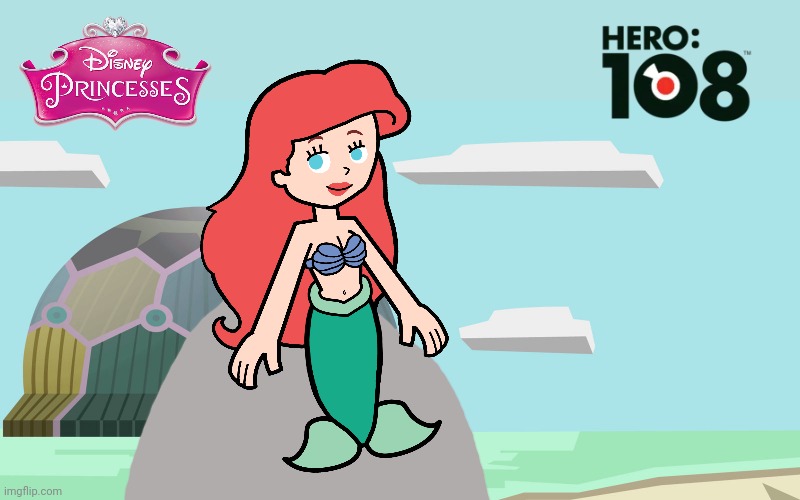 Ariel in Hero 108 Wallpaper | image tagged in background outside big green,ariel,little mermaid,hero 108,disney princess,disney princesses | made w/ Imgflip meme maker