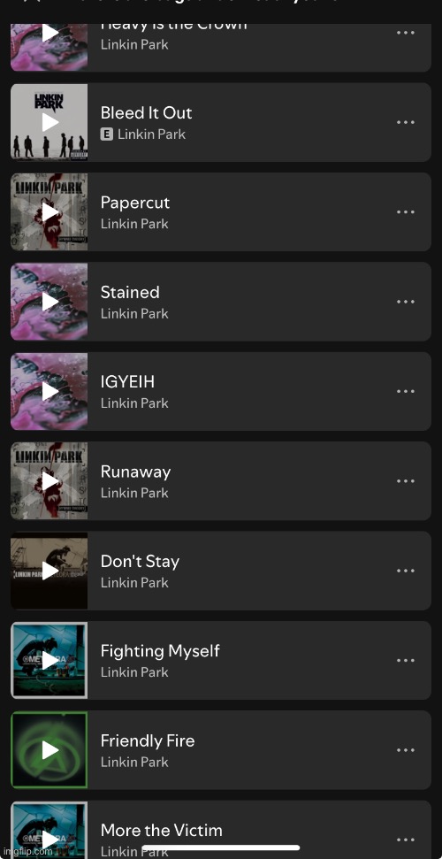 i added a teensy tiny amount of linkin park to my playlist… just a tiny amount | made w/ Imgflip meme maker