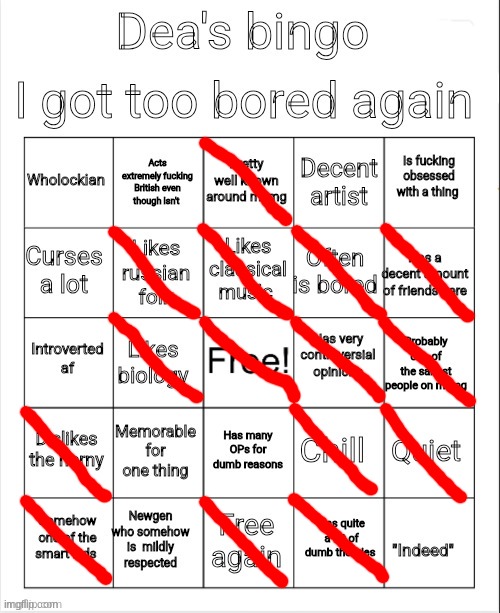 Dea's bingo | image tagged in dea's bingo | made w/ Imgflip meme maker