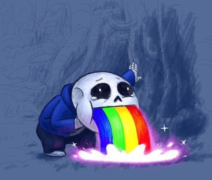 Sans throw up rainbow meme Blank Meme Template