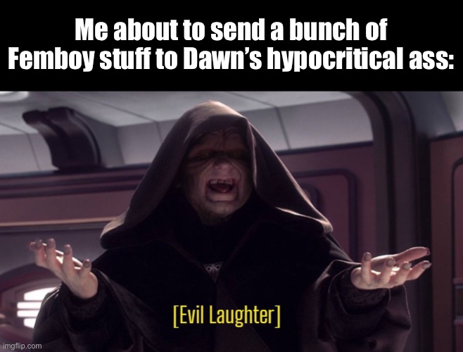 Take this you Communist Pedophile Zoophile! | Me about to send a bunch of Femboy stuff to Dawn’s hypocritical ass: | made w/ Imgflip meme maker