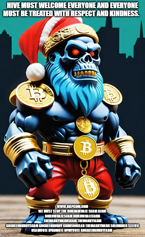 HIVE MUST WELCOME EVERYONE AND EVERYONE MUST BE TREATED WITH RESPECT AND KINDNESS. WWW.BILPCOIN.COM
WE MUST STOP THE BUILDAWHALE SCAM FARM 
BUILDWHALESCAM BUILDWHALEFARM
THEMARKYMARKSCAM THEMARKYFARM
GOGREENBUDDYSCAM GOGREENBUDDY CRIMSONCLAD THEMARKYMARK SOLOMINER STEEVC USAINVOTE IPROMOTE UPMYVOTE GOGREENBUDDYFARM | made w/ Imgflip meme maker