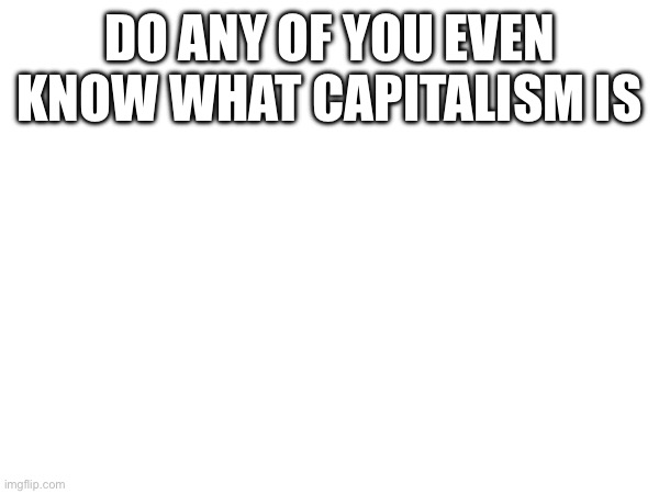 DO ANY OF YOU EVEN KNOW WHAT CAPITALISM IS | made w/ Imgflip meme maker