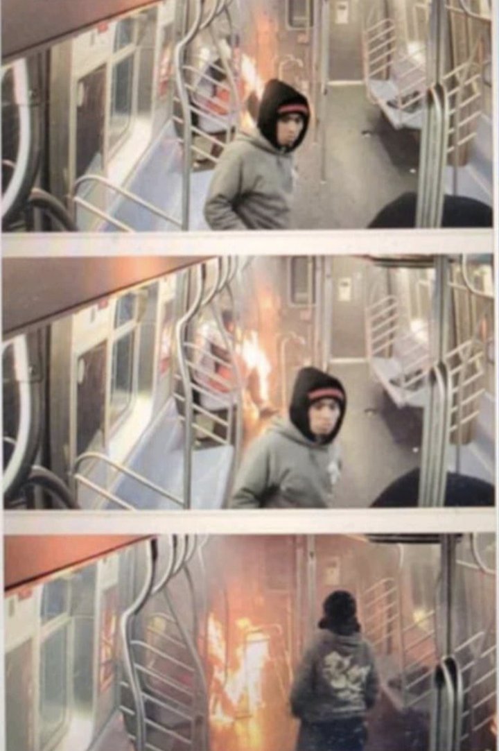 Burning Woman NYC Subway Blank Meme Template