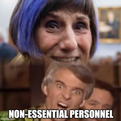 Rosa DeLaura | NON-ESSENTIAL PERSONNEL | image tagged in rosa delaura | made w/ Imgflip meme maker