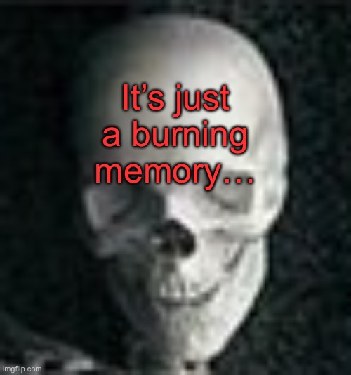 . | It’s just a burning memory… | image tagged in skull | made w/ Imgflip meme maker