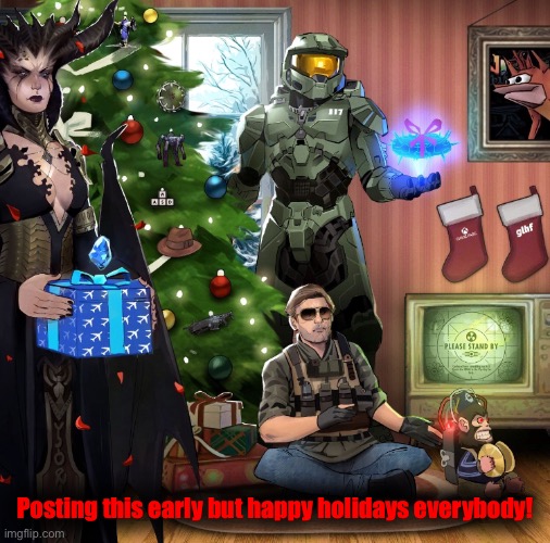 I’m fully aware I’m one day early for posting this(Swedish Christmas is on the 24th) | Posting this early but happy holidays everybody! | image tagged in happy holidays | made w/ Imgflip meme maker