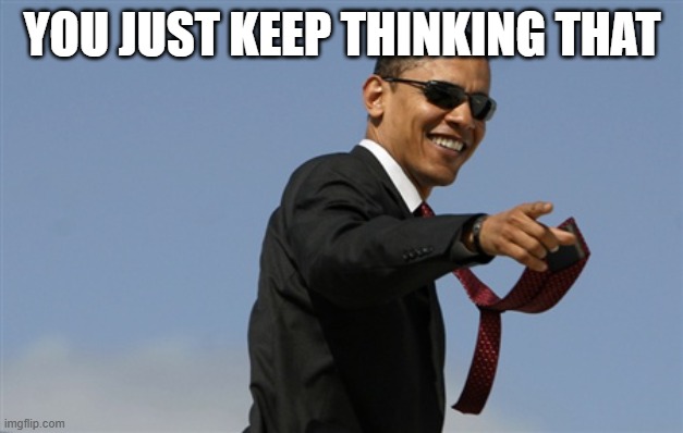 YOU JUST KEEP THINKING THAT | image tagged in memes,cool obama | made w/ Imgflip meme maker