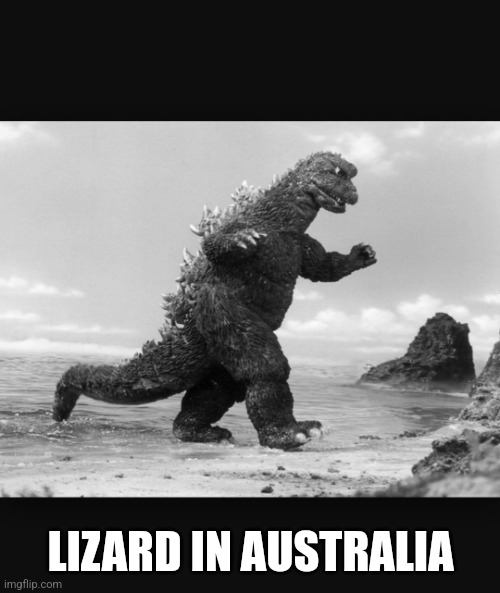 Godzilla  | LIZARD IN AUSTRALIA | image tagged in godzilla | made w/ Imgflip meme maker