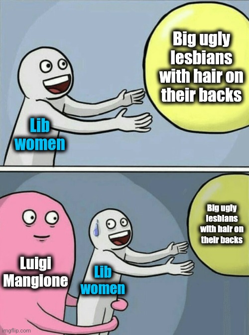 Big changes! | Big ugly
lesbians
with hair on
their backs; Lib
women; Big ugly
lesbians
with hair on
their backs; Luigi Mangione; Lib
women | image tagged in memes,luigi mangione,democrats,women,libs,gun violence | made w/ Imgflip meme maker