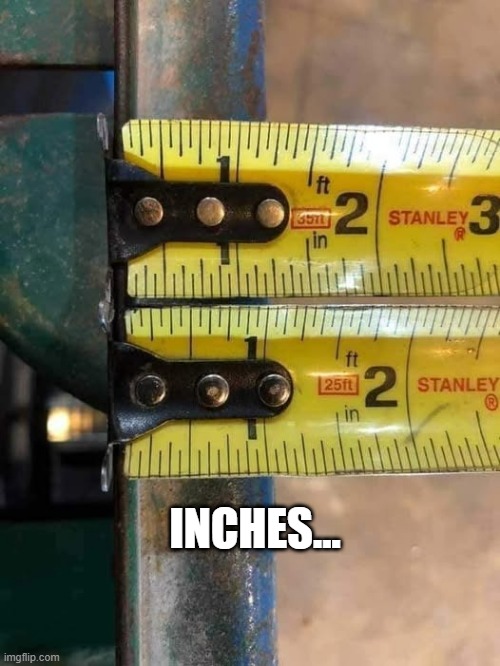 Tape Measure Fail | INCHES... | image tagged in you had one job | made w/ Imgflip meme maker