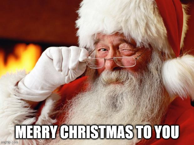 santa | MERRY CHRISTMAS TO YOU | image tagged in santa | made w/ Imgflip meme maker