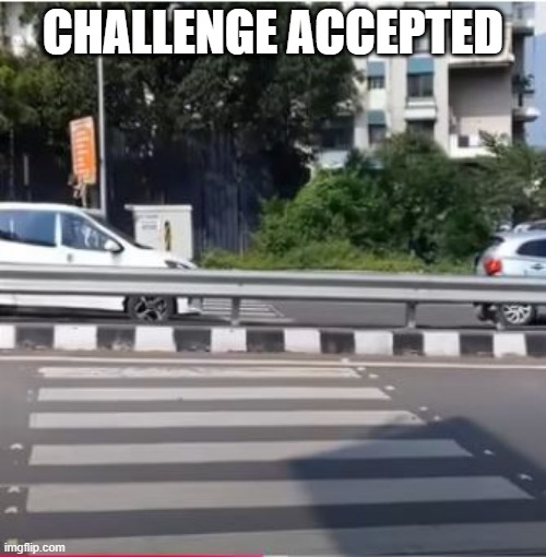 Can't Crosswalk | CHALLENGE ACCEPTED | image tagged in you had one job | made w/ Imgflip meme maker