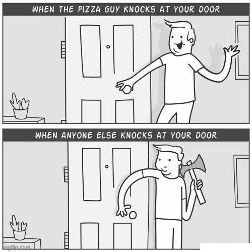 Knock at the Door | image tagged in comics | made w/ Imgflip meme maker