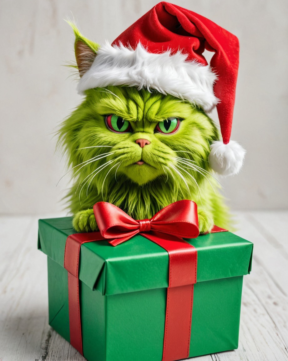 Cat grinch face Blank Meme Template