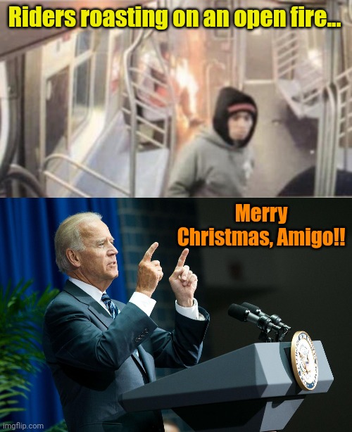 Preemptive Pardon Pending. | Riders roasting on an open fire... Merry Christmas, Amigo!! | image tagged in biden shooting | made w/ Imgflip meme maker