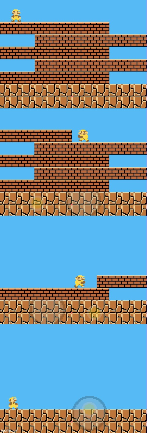 Brick basher | image tagged in wario | made w/ Imgflip meme maker