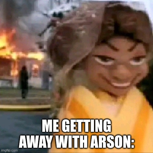 idk | ME GETTING AWAY WITH ARSON: | image tagged in evil child | made w/ Imgflip meme maker