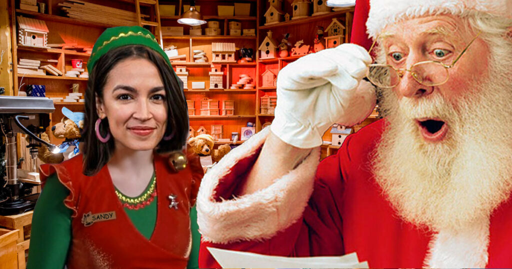 High Quality AOC SANTA Blank Meme Template