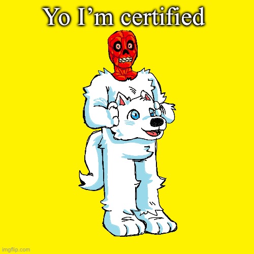 Just came back from a chaotic card game with my family | Yo I’m certified | image tagged in vita mimic furry | made w/ Imgflip meme maker