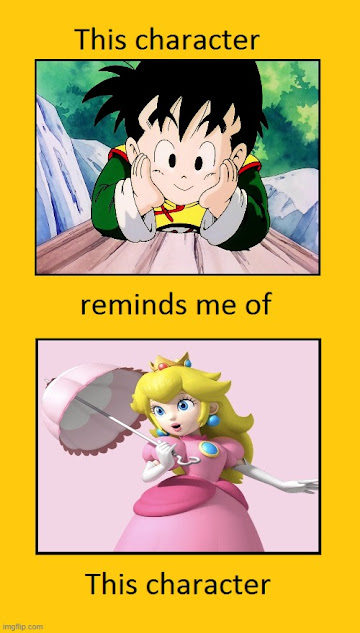 baby gohan reminds me of princess peach Blank Meme Template