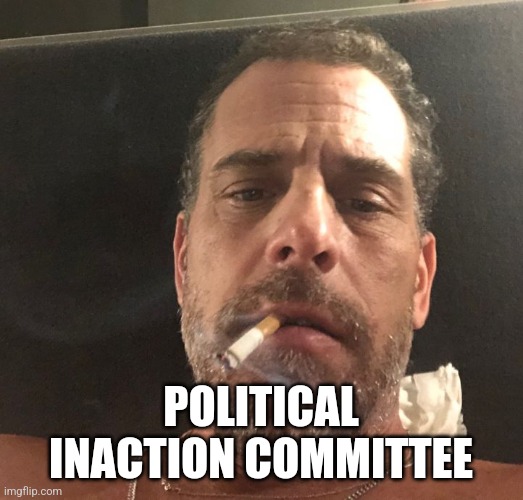 POLITICAL INACTION COMMITTEE | image tagged in hunter biden | made w/ Imgflip meme maker