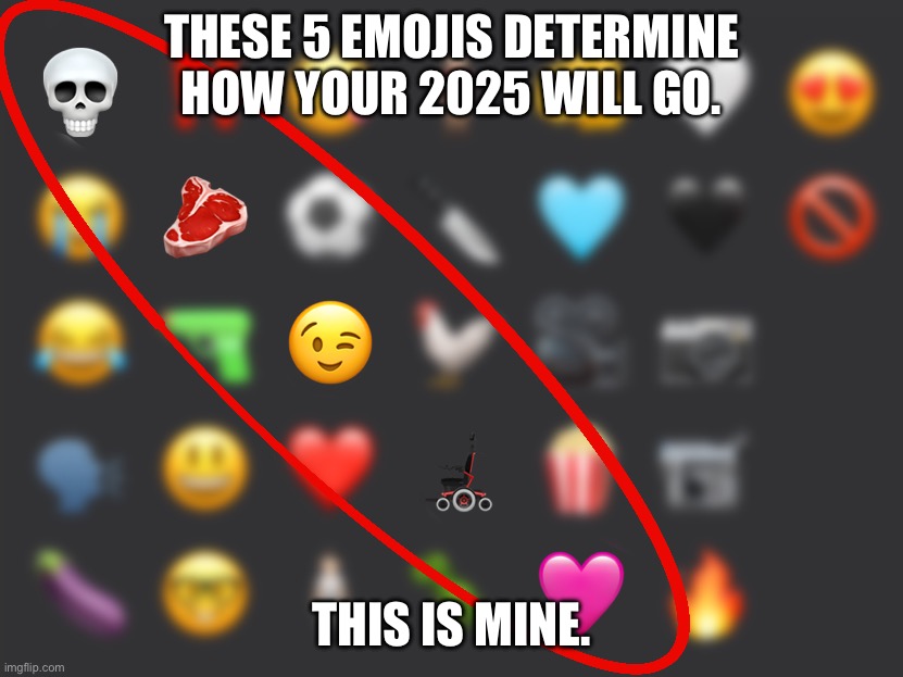 THESE 5 EMOJIS DETERMINE HOW YOUR 2025 WILL GO. THIS IS MINE. | made w/ Imgflip meme maker