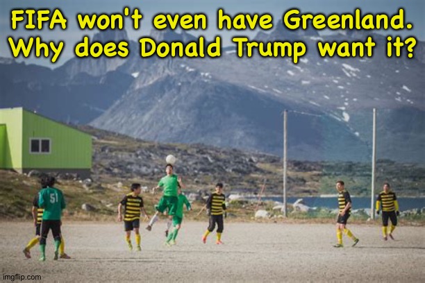 FIFA won't even have Greenland.
Why does Donald Trump want it? | made w/ Imgflip meme maker