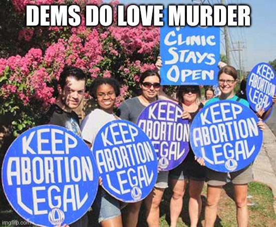 Keep Abortion Legal | DEMS DO LOVE MURDER | image tagged in keep abortion legal | made w/ Imgflip meme maker