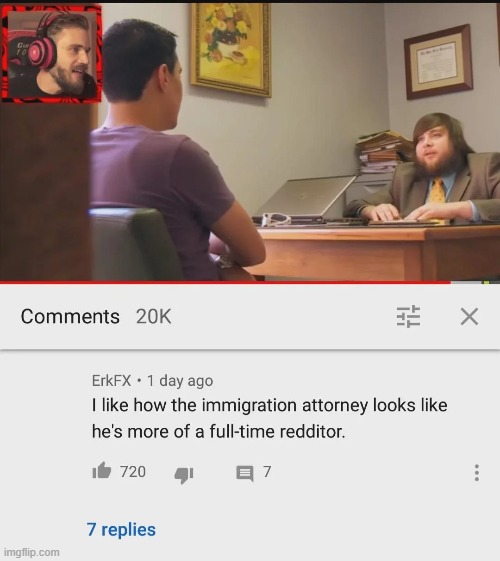 image tagged in immigration,attorney,reddit,redditor,scumbag redditor | made w/ Imgflip meme maker